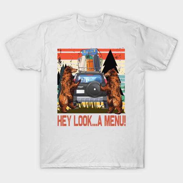 Hey look A Menu..Funny bear camper T-Shirt by DODG99